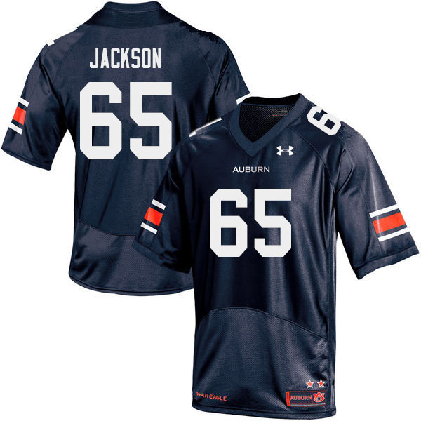 Men's Auburn Tigers #65 Alec Jackson Navy 2019 College Stitched Football Jersey
